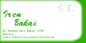 iren bakai business card